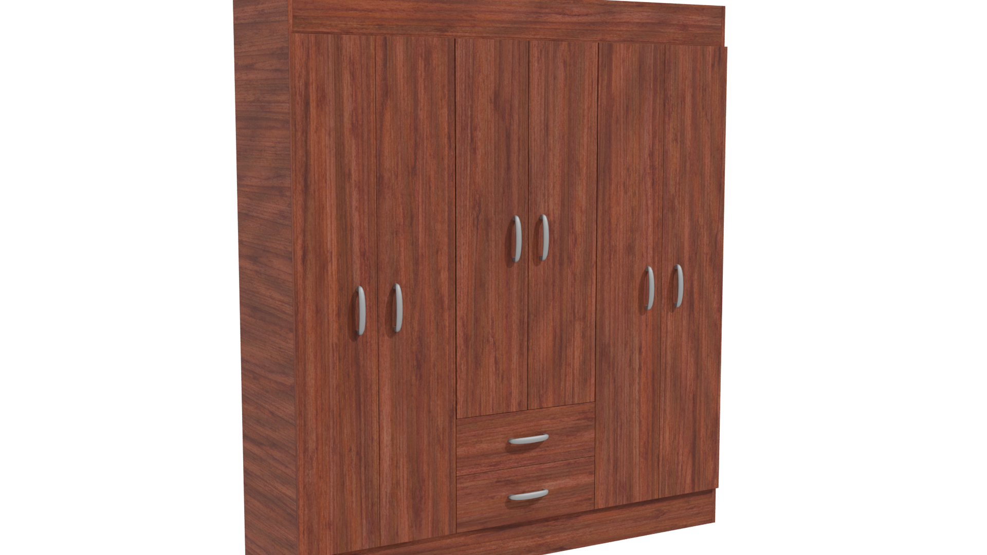 Elegant Wooden Wardrobe Model - Professional 3D Model Render 10