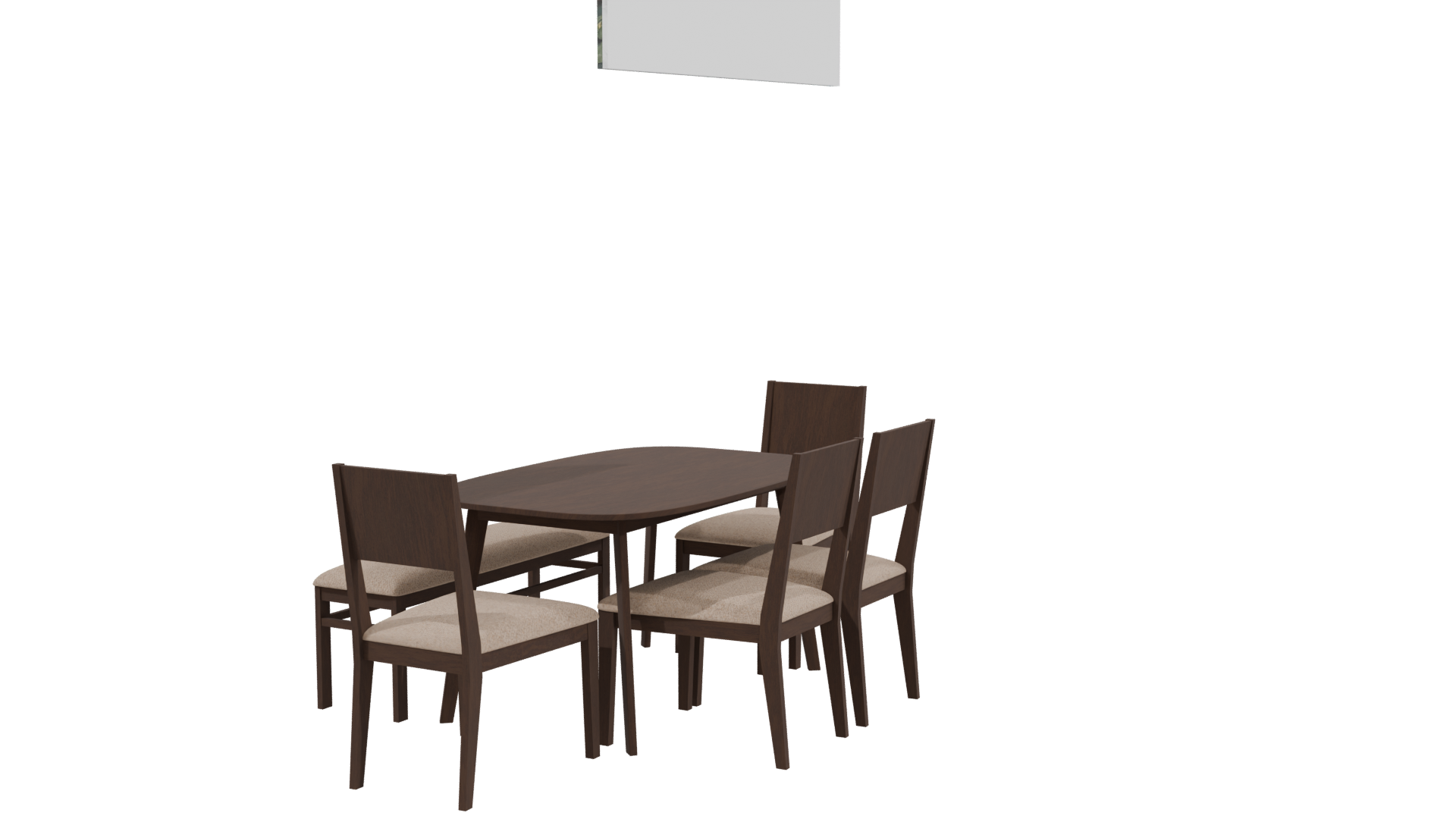 Stylish Wooden Dining Set 3D - Professional 3D Model Render 3