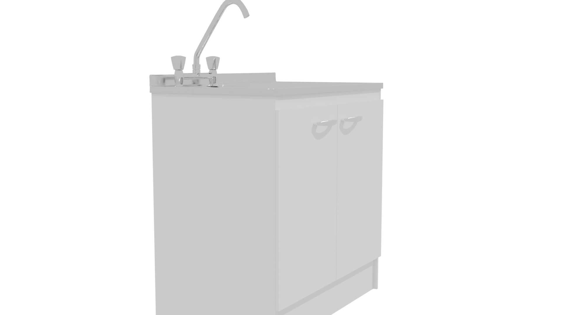 Sleek Kitchen Sink Cabinet Model - Professional 3D Model Render 9