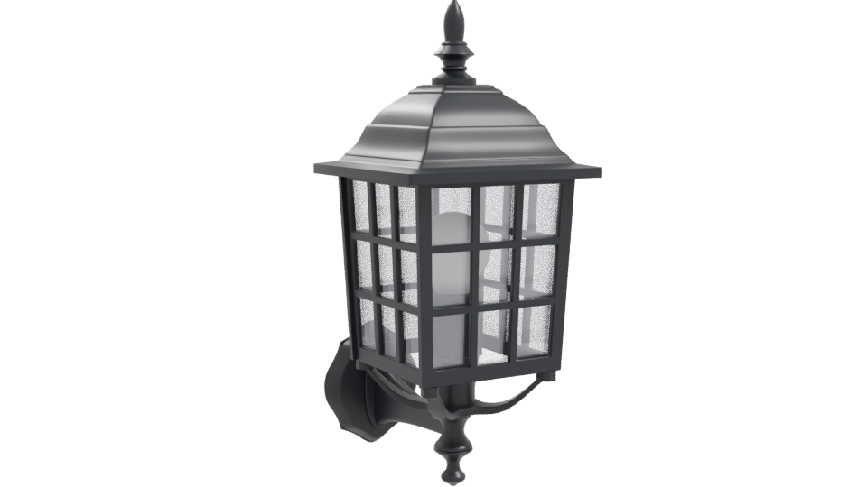Black Wall Lantern 3D Model - Professional 3D Model Render 10
