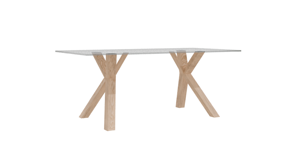 Modern Glass Top Dining Table - Professional 3D Model Render 10
