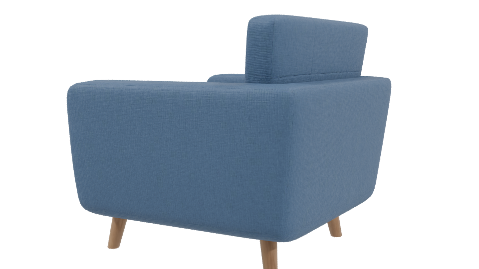 Stylish Modern Fabric Armchair 3D Model - Professional 3D Model Render 3