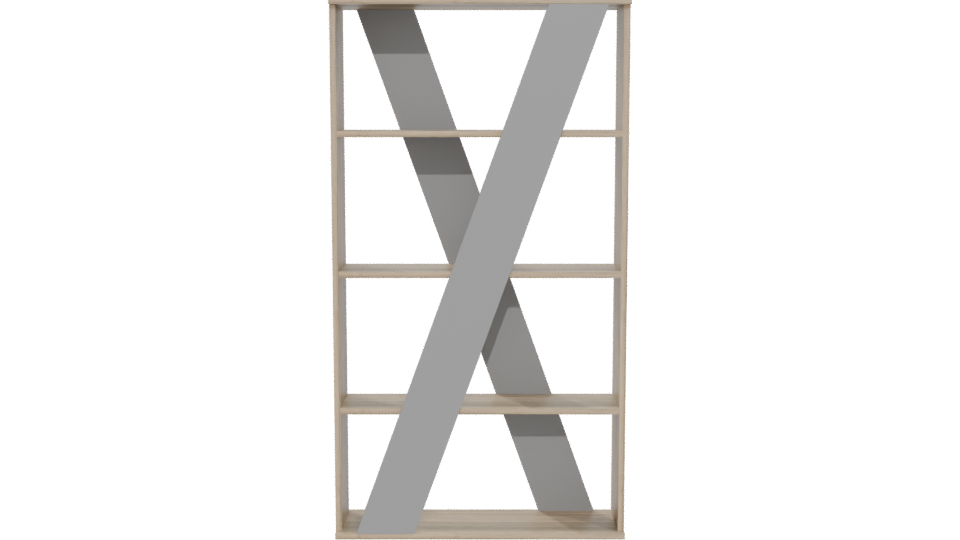 Contemporary Wooden Bookshelf 3D - Professional 3D Model Render 5