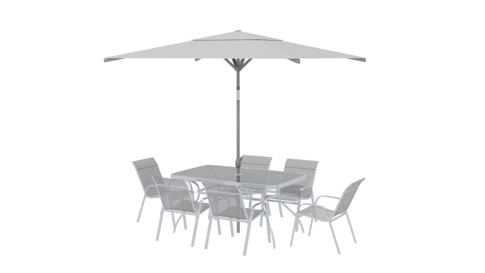 Stylish Outdoor Dining Set with Canopy 3D Model - Professional 3D Model Render 6