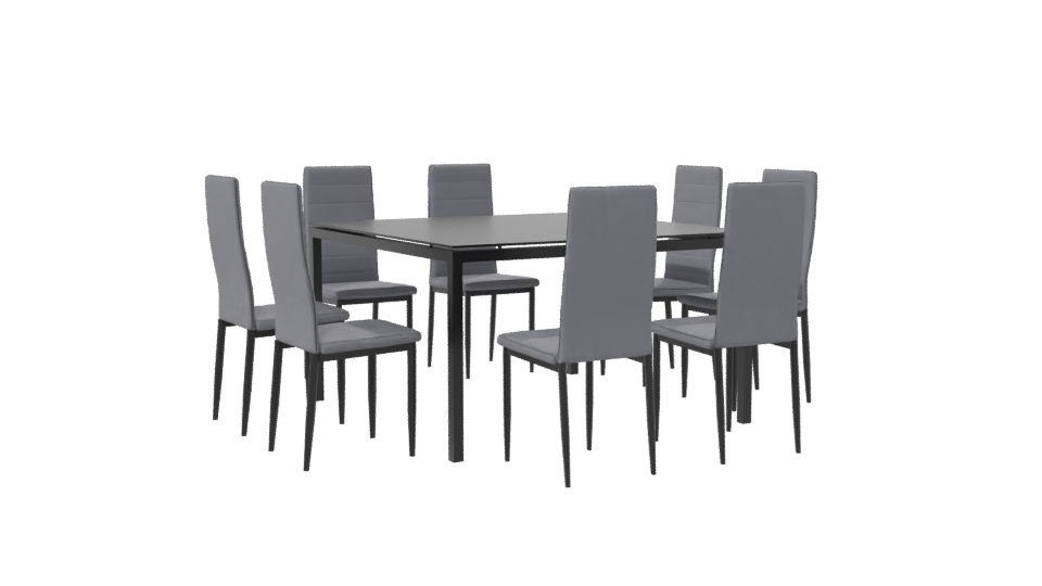 Modern Dining Table Set 3D - Professional 3D Model Render 7
