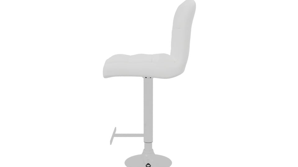 Sleek White Barstool 3D Model - Professional 3D Model Render 2