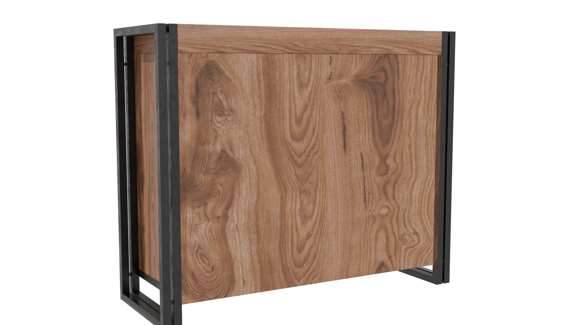 Stylish Wooden Storage Cabinet 3D - Professional 3D Model Render 4