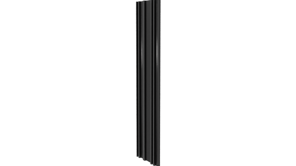 Stylized Black Vertical Wall Panel - Professional 3D Model Render 7