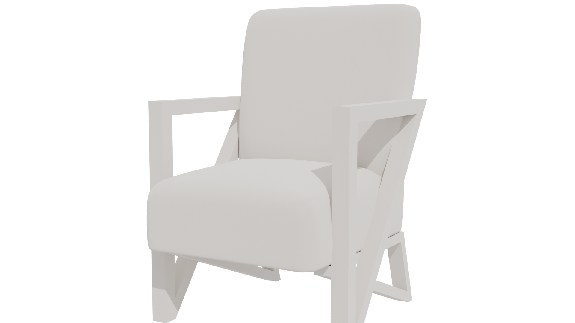 Minimalist Fabric Armchair Model - Professional 3D Model Render 4