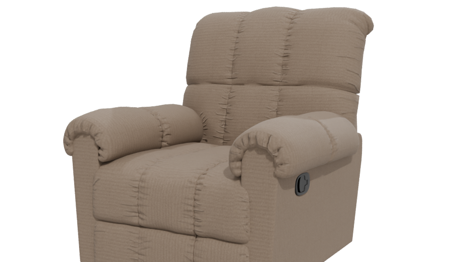 Cozy Reclining Fabric Armchair 3D - Professional 3D Model Render 12