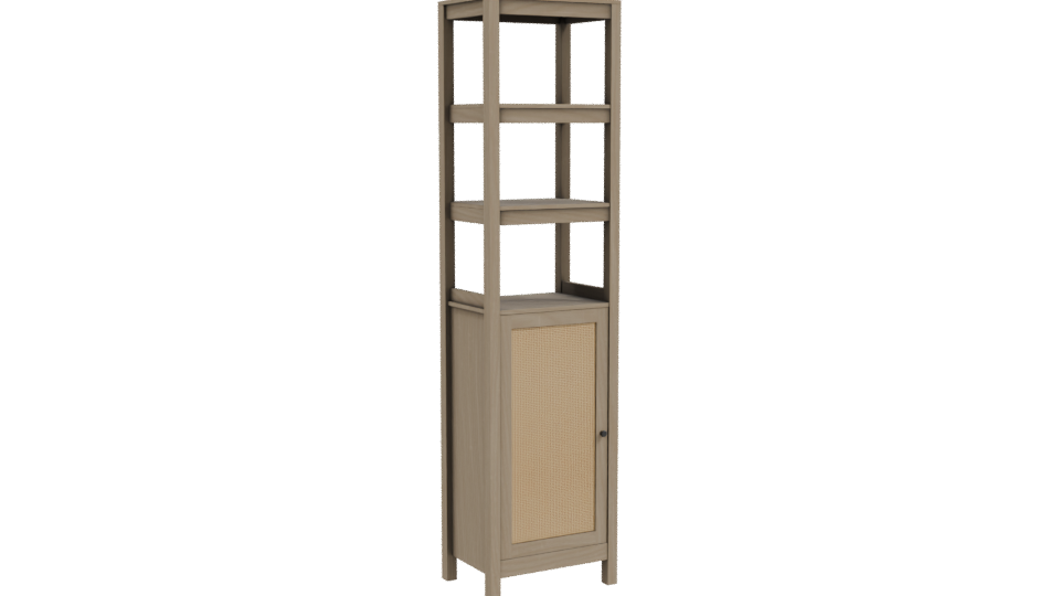 Modern Wooden Shelf Unit 3D - Professional 3D Model Render 10