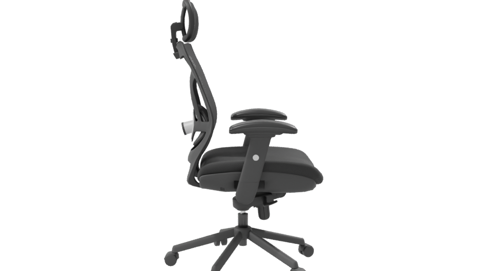 Ergonomic Black Office Chair Model - Professional 3D Model Render 8