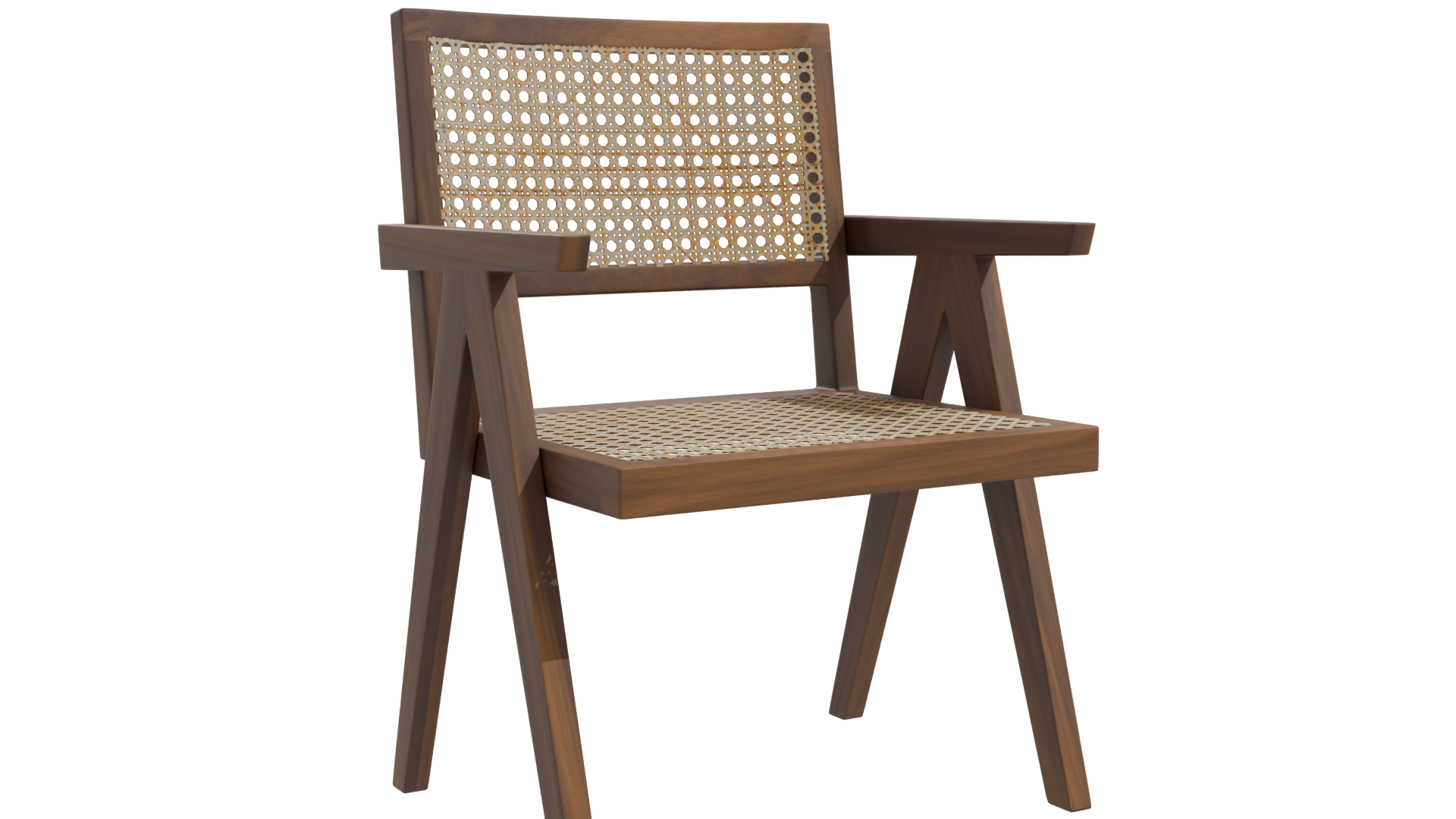 Stylish Wooden Armchair 3D Model - Professional 3D Model Render 10