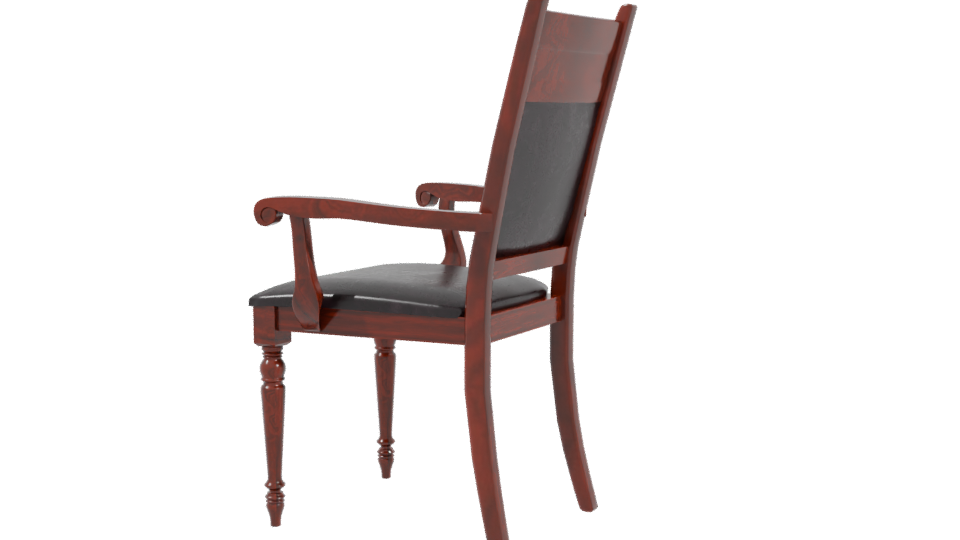 Elegant Vintage Wooden Armchair 3D - Professional 3D Model Render 3