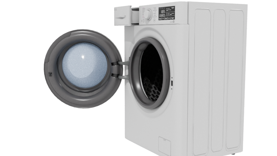 Realistic Front Loading Washer 3D - Professional 3D Model Render 13