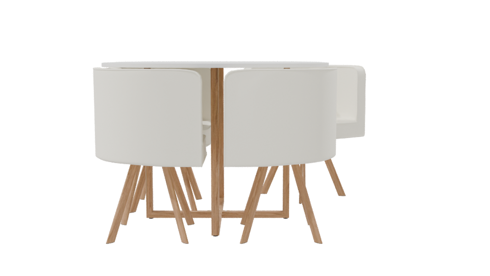 Modern Dining Table and Chairs Set - Professional 3D Model Render 8