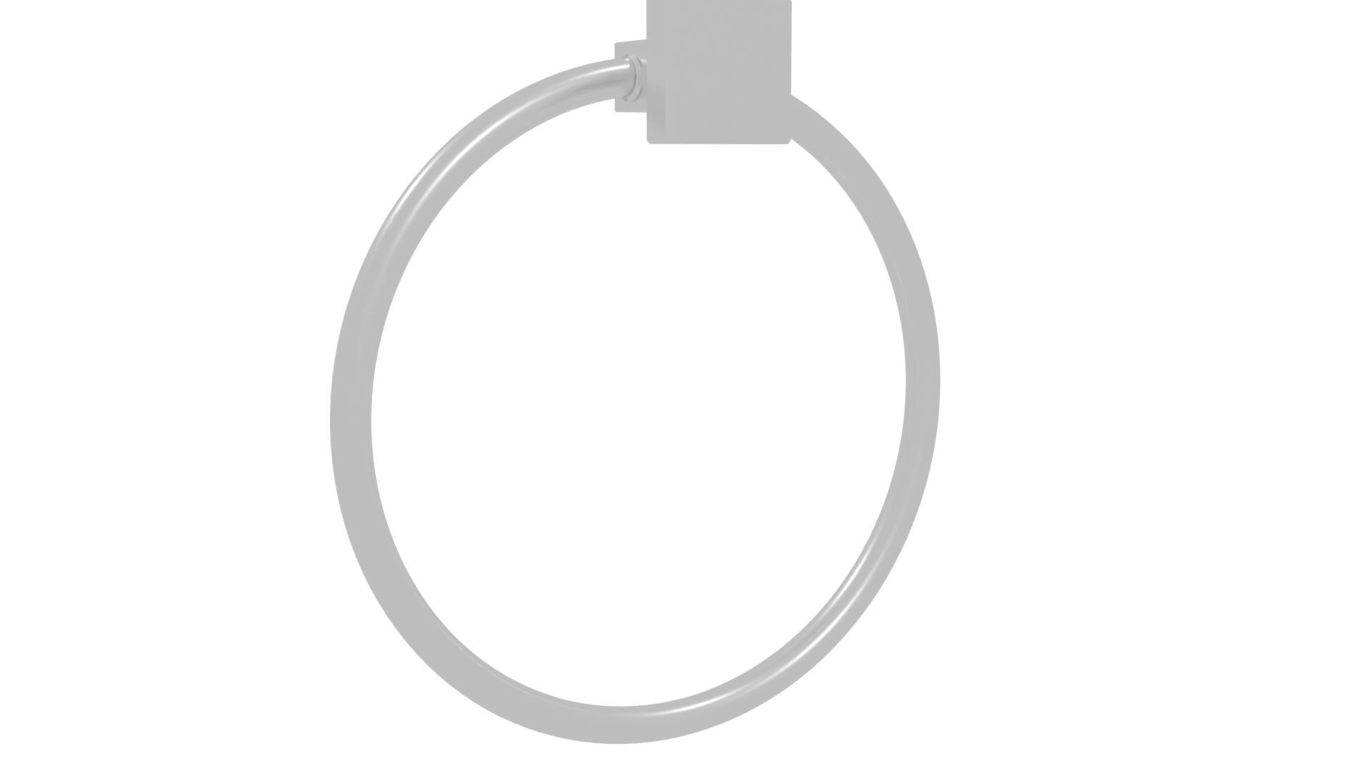 Modern Steel Towel Ring 3D - Professional 3D Model Render 4