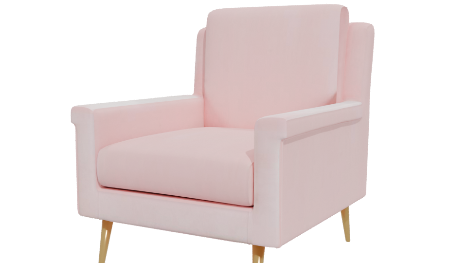 Stylish Pink Accent Chair 3D - Professional 3D Model Render 12