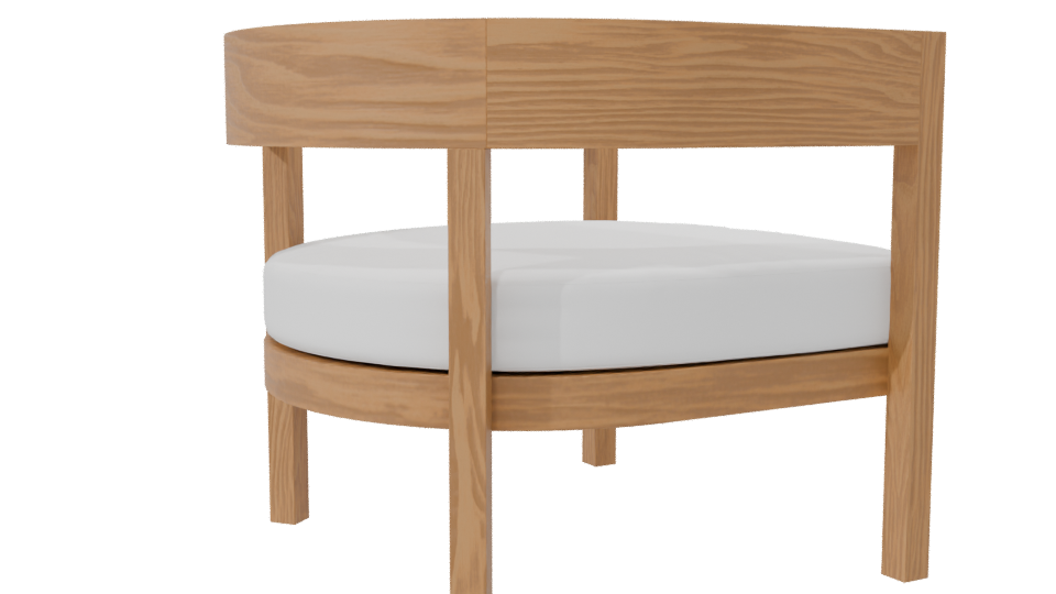 Stylish Wooden Armchair 3D - Professional 3D Model Render 7