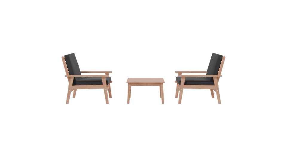 Contemporary Outdoor Lounge Chair 3D Model - Professional 3D Model Render 2