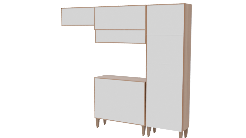 Stylish Wooden Cabinet Model - Professional 3D Model Render 6