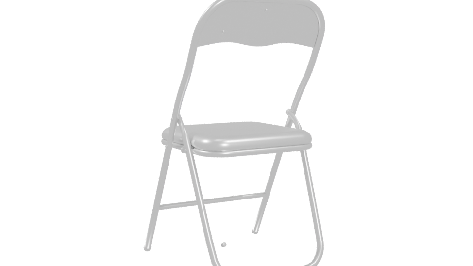 Folding Metal Chair 3D Model - Professional 3D Model Render 4