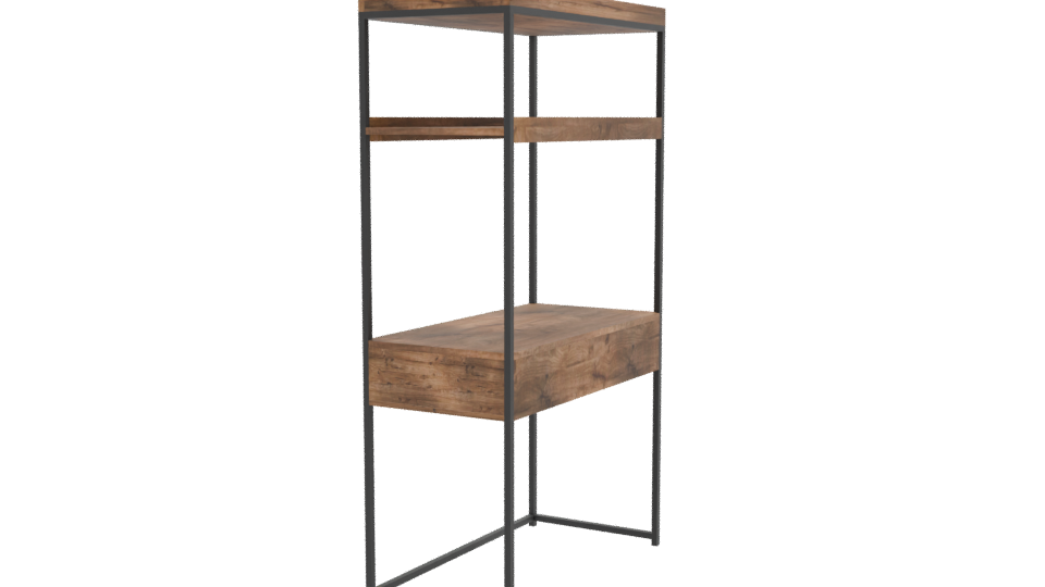Modern Wooden Shelf Unit 3D - Professional 3D Model Render 9