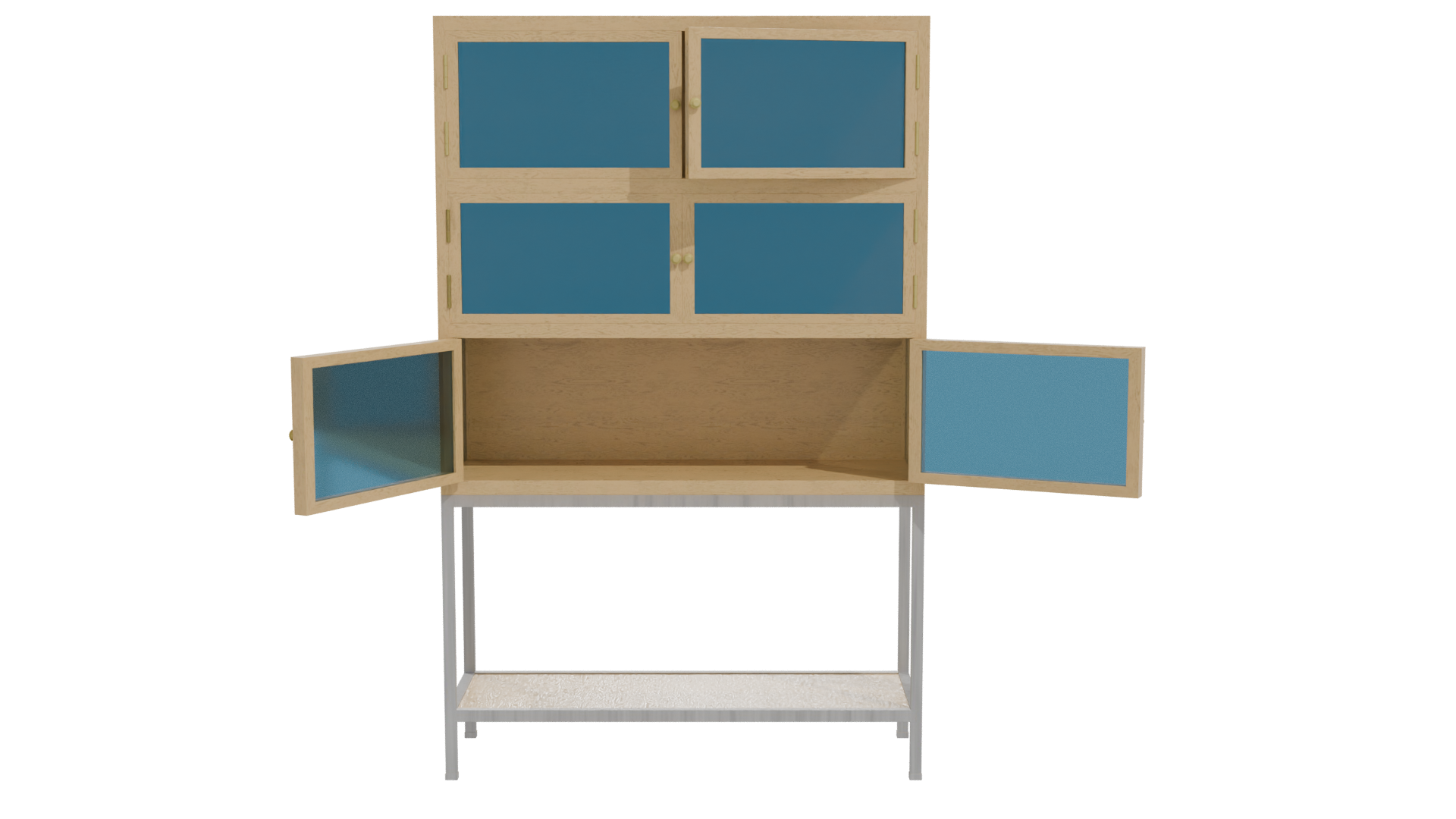 Stylish Wooden Display Cabinet 3D - Professional 3D Model Render 11