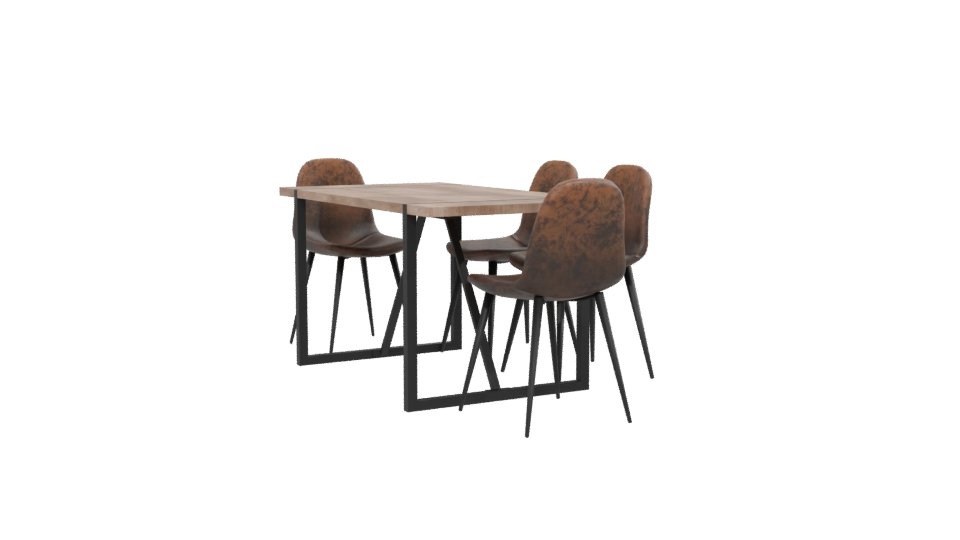 Stylish Modern Dining Table with Chairs 3D Model - Professional 3D Model Render 13