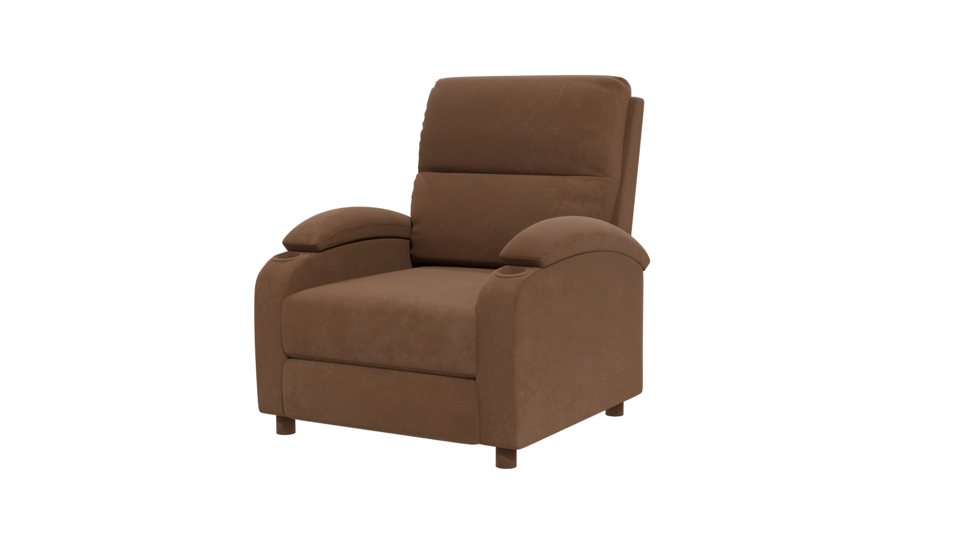 Stylish Brown Recliner Chair 3D - Professional 3D Model Render 12