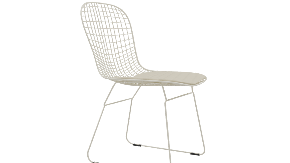 Stylish Wireframe Dining Chair 3D - Professional 3D Model Render 9