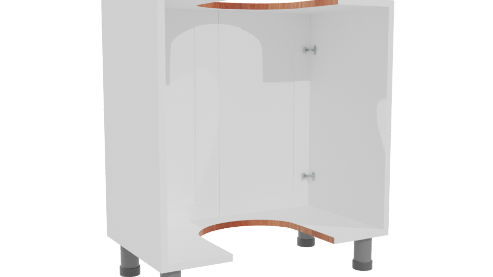 Minimalist White Cabinet Model - Professional 3D Model Render 4