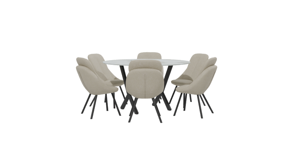 Stylish Dining Table Set 3D - Professional 3D Model Render 13