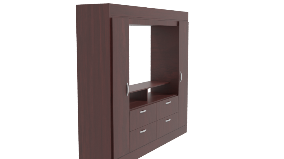 Stylish Wooden TV Stand Model - Professional 3D Model Render 9