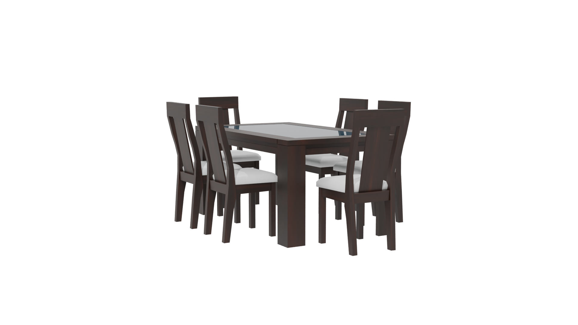 Stylish Wooden Dining Table Set - Professional 3D Model Render 13