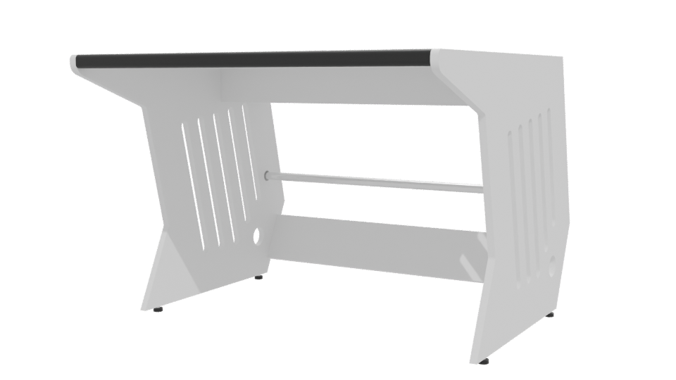 Minimalist White Office Table 3D - Professional 3D Model Render 12