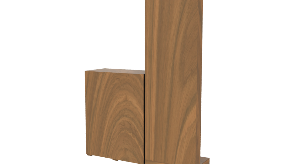 Elegant Wooden Mirror Cabinet Model - Professional 3D Model Render 6