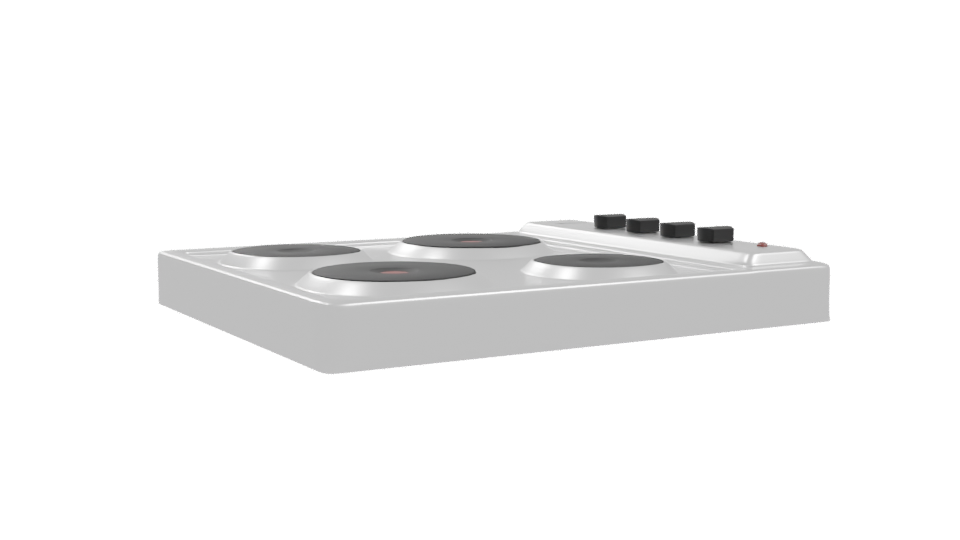 Modern Electric Stovetop 3D Model - Professional 3D Model Render 10