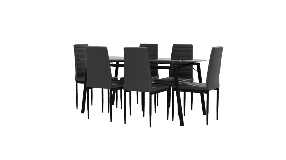 Stylish Modern Dining Table Set 3D Model - Professional 3D Model Render 12
