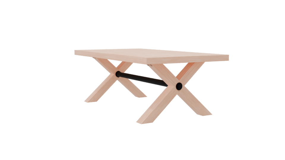 Minimalist Wooden Dining Table 3D - Professional 3D Model Render 7