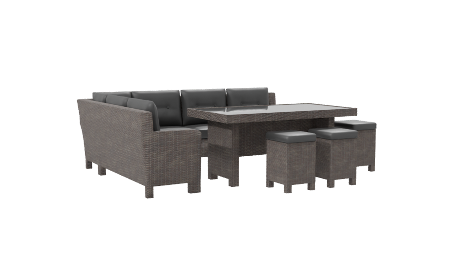 Stylish Outdoor Lounge Set 3D Model - Professional 3D Model Render 7