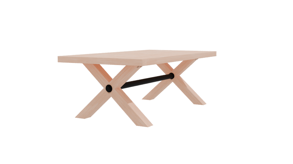 Minimalist Wooden Dining Table 3D - Professional 3D Model Render 9