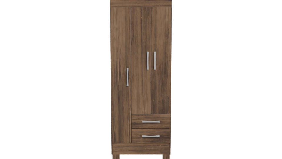 Stylish Wooden Wardrobe Model - Professional 3D Model Render 11