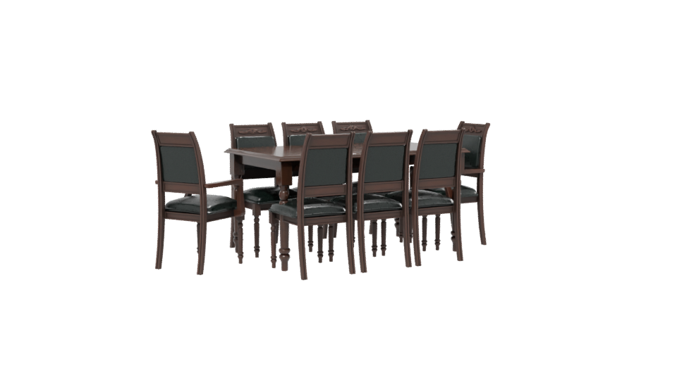 Elegant Wooden Dining Set 3D Model - Professional 3D Model Render 13