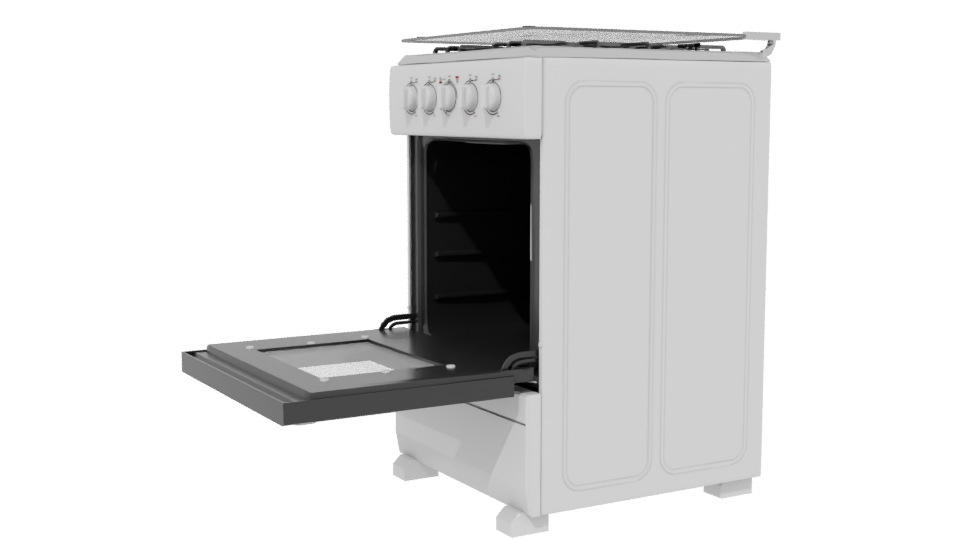 Stylish Kitchen Gas Stove Model - Professional 3D Model Render 13