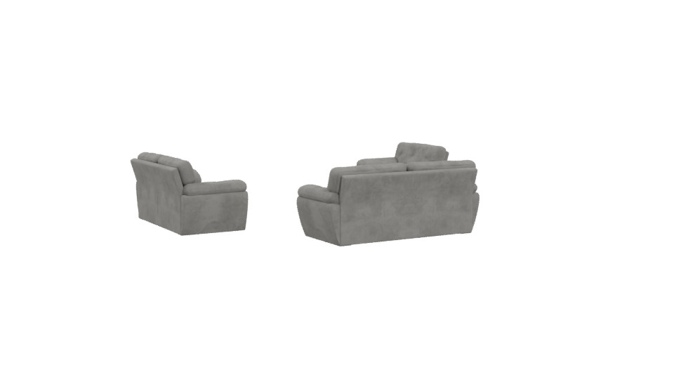 Contemporary Plush Sofa Set 3D Model - Professional 3D Model Render 4