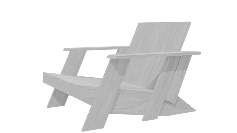 Minimalist Wooden Lounge Chair 3D - Professional 3D Model Render 13