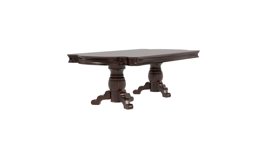 Elegant Wooden Dining Table 3D - Professional 3D Model Render 3