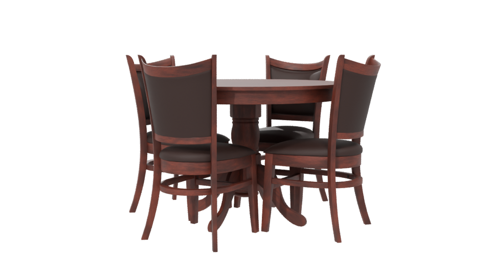 Stylish Wooden Dining Set 3D - Professional 3D Model Render 6