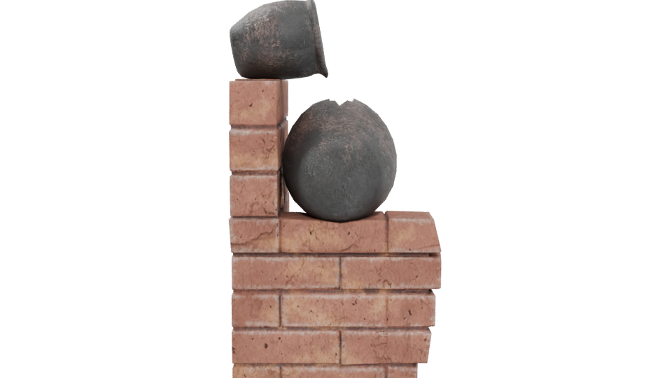 Stylized Ancient Pottery with Brick Structure 3D Model - Professional 3D Model Render 5